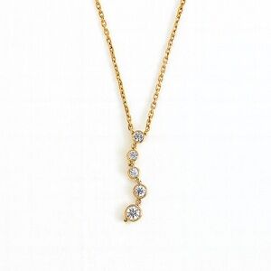 18K Gold Over Sterling Silver Drop Pendant Necklace Mirror-Cut Reflective Stones